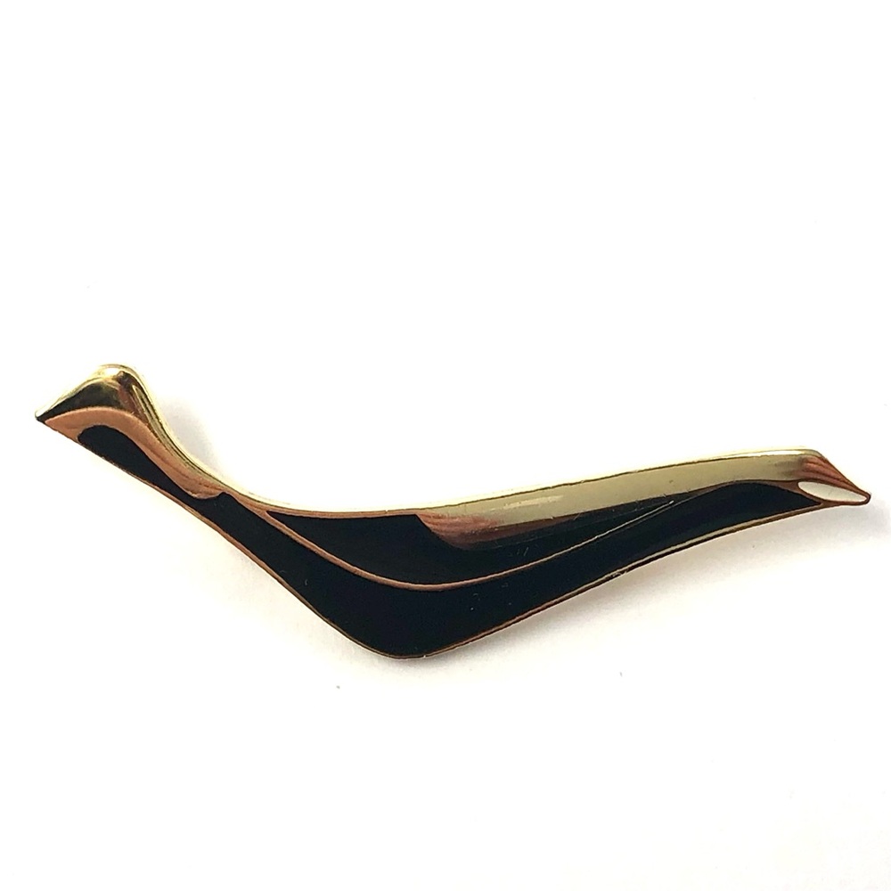 Rivest vintage modernist enamel bird brooch / pin